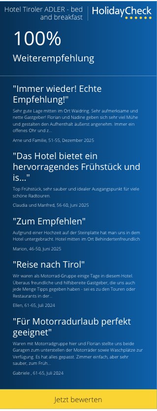 Gästebewertung Tiroler Adler Waidring